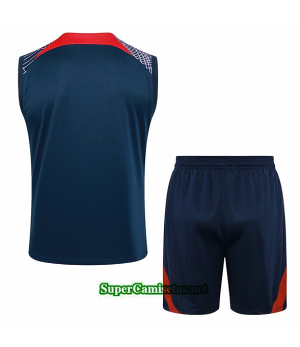 Tailandia Camiseta Kit De Entrenamiento Paris Psg Sin Mangas Azul Royal 2024 2025