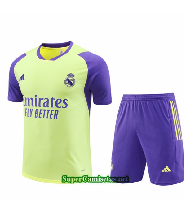 Tailandia Camiseta Kit De Entrenamiento Real Madrid Niño Amarillo Clair 2024 2025