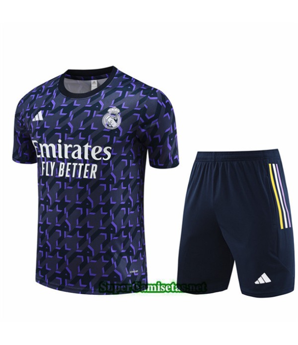 Tailandia Camiseta Kit De Entrenamiento Real Madrid Niño Azul Royal 2024 2025