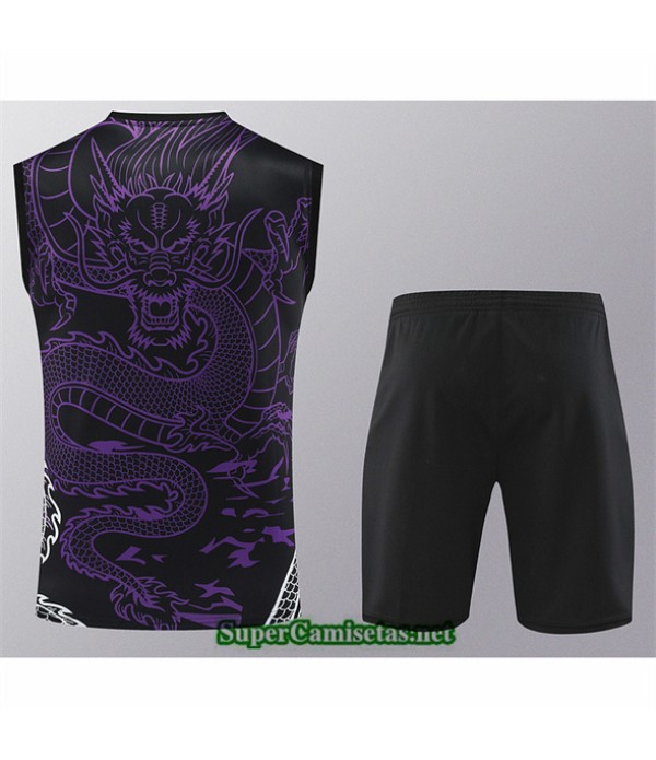 Tailandia Camiseta Kit De Entrenamiento Real Madrid Sin Mangas Violeta 2024 2025