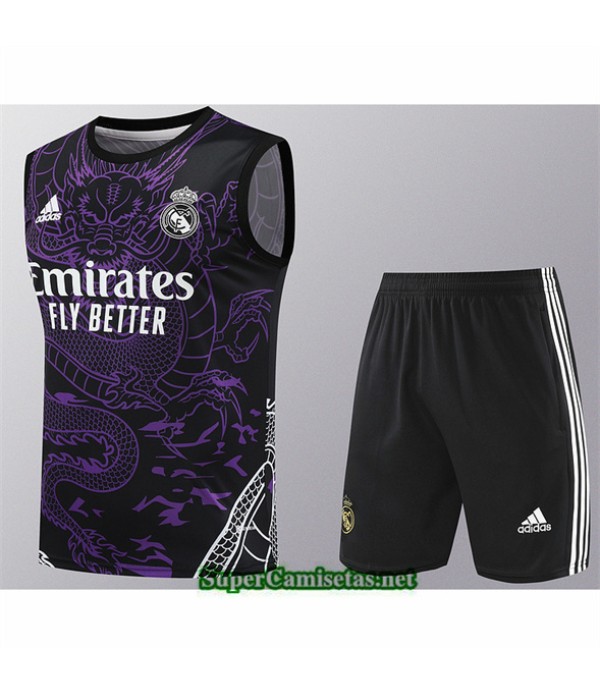 Tailandia Camiseta Kit De Entrenamiento Real Madrid Sin Mangas Violeta 2024 2025