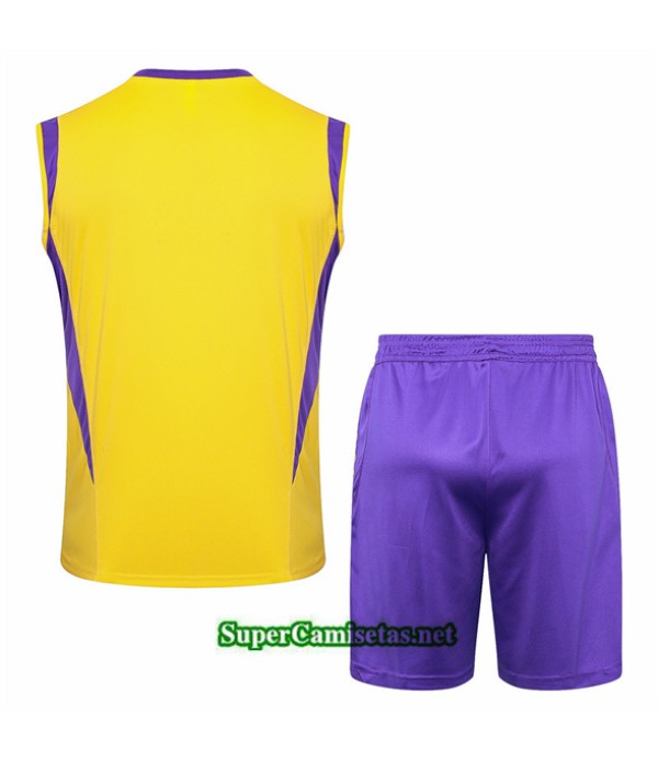 Tailandia Camiseta Kit De Entrenamiento Real Madrid Sin Mangas Amarillo 2024 2025