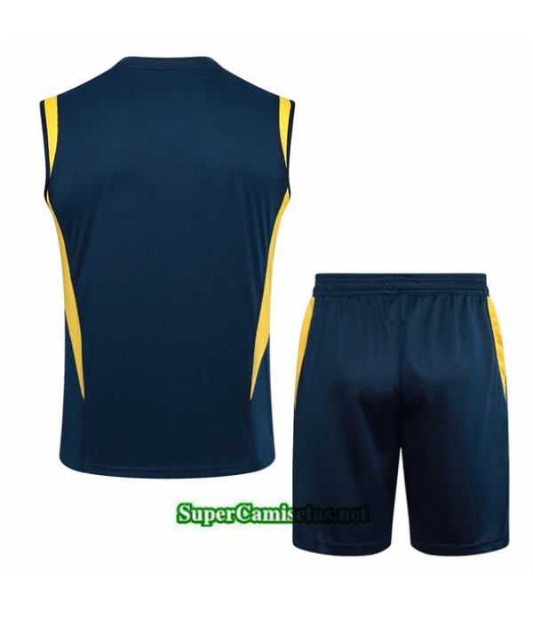 Tailandia Camiseta Kit De Entrenamiento Real Madrid Sin Mangas Azul Marine 2024 2025