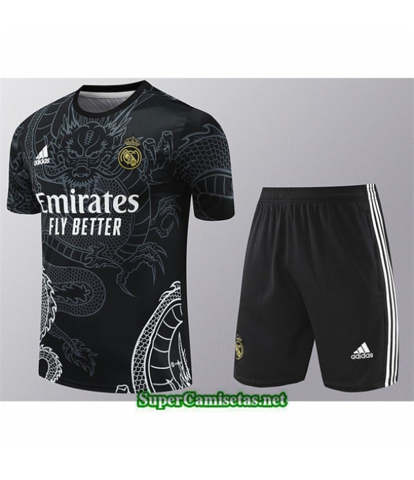 Tailandia Camiseta Kit De Entrenamiento Real Madrid Negro 2024 2025