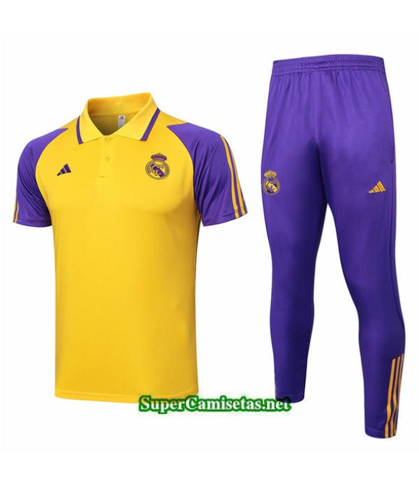 Tailandia Camiseta Kit De Entrenamiento Real Madrid Polo Amarillo 2024 2025