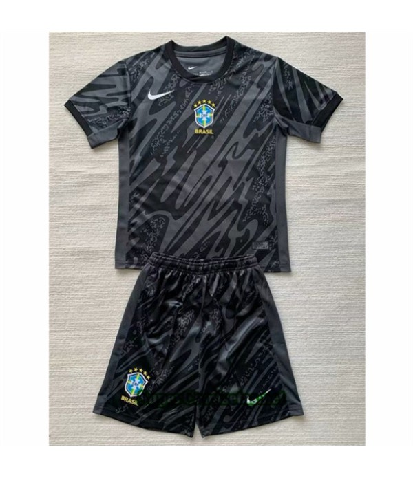 Tailandia Equipacion Camiseta Brasil Niño Goalkeeper 2024 2025