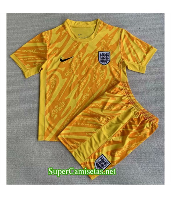 Tailandia Equipacion Camiseta Inglaterra Niño Portero Amarillo 2024 2025