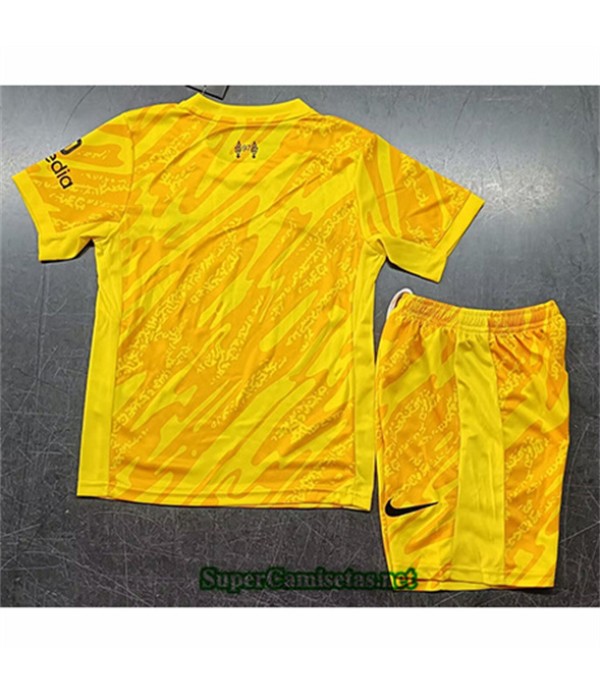 Tailandia Equipacion Camiseta Liverpool Niño Goalkeeper Amarillo 2024 2025