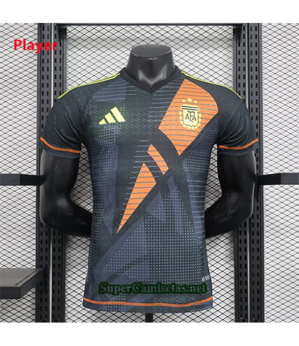 Tailandia Equipacion Camiseta Player Argentina Portero Negro 2024 2025