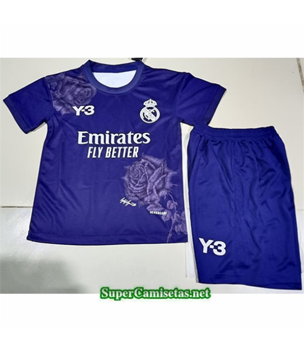 Tailandia Equipacion Camiseta Real Madrid Niño Y3 Violeta 2024 2025
