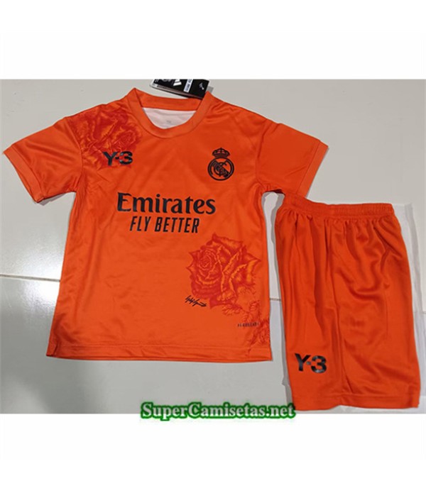 Tailandia Equipacion Camiseta Real Madrid Niño Y3 Orange 2024 2025