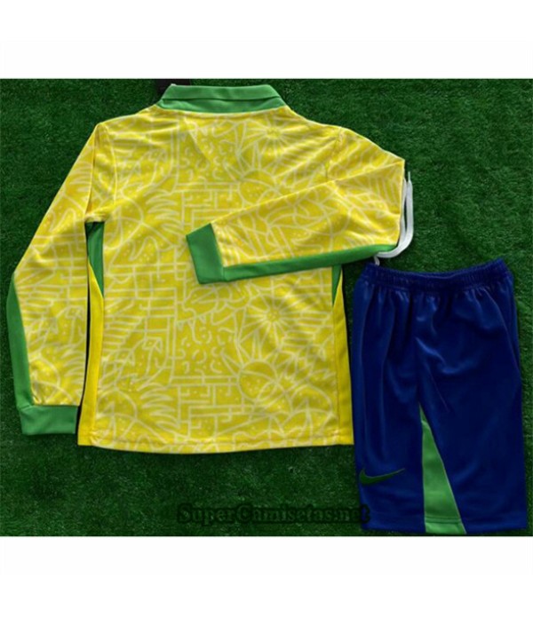 Tailandia Primera Equipacion Camiseta Brasil Niño Manga Larga 2024 2025