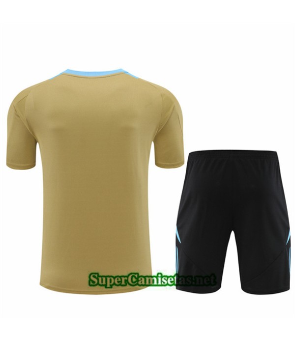 Tailandia Camiseta Kit De Entrenamiento Argentina Niño Amarillo 2024 2025