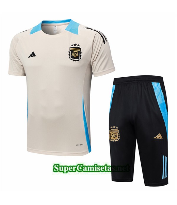 Tailandia Camiseta Kit De Entrenamiento Argentina De Color Crema 2024 2025