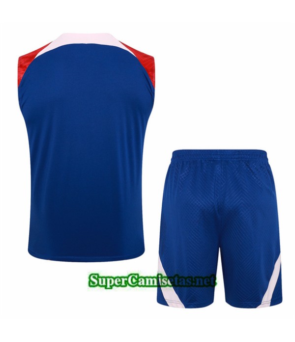 Tailandia Camiseta Kit De Entrenamiento Atletico Madrid Sin Mangas Azul 2024 2025