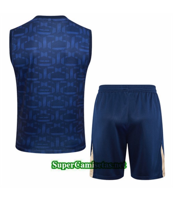 Tailandia Camiseta Kit De Entrenamiento Barcelona Sin Mangas Azul Real 2024 2025