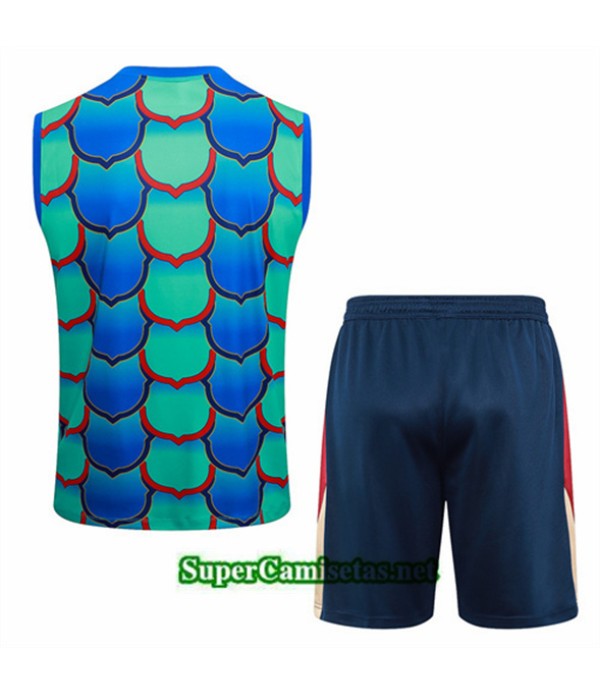 Tailandia Camiseta Kit De Entrenamiento Barcelona Sin Mangas Verde 2024 2025