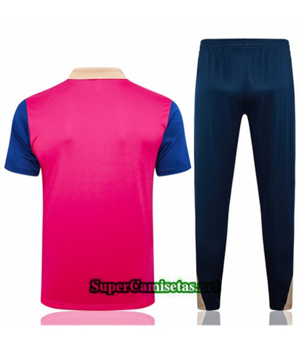 Tailandia Camiseta Kit De Entrenamiento Barcelona Polo Rosa 2024 2025