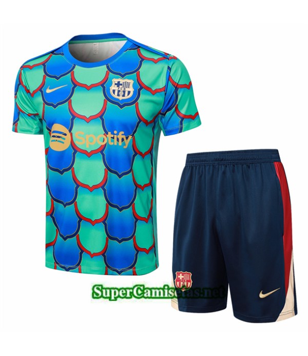 Tailandia Camiseta Kit De Entrenamiento Barcelona Verde 2024 2025