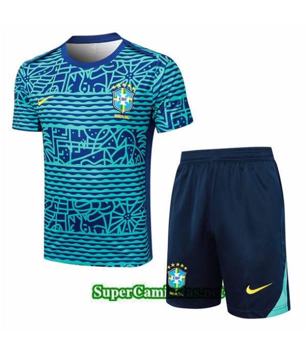 Tailandia Camiseta Kit De Entrenamiento Brasil Azu...