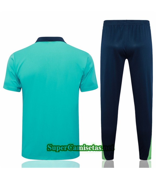 Tailandia Camiseta Kit De Entrenamiento Brasil Polo Azul 2024 2025