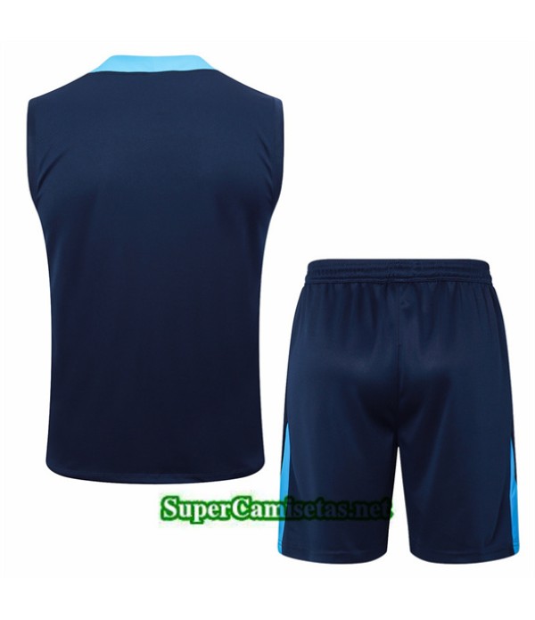 Tailandia Camiseta Kit De Entrenamiento Chelsea Sin Mangas Azul Real 2024 2025