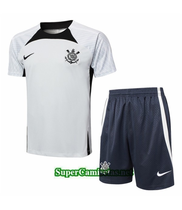 Tailandia Camiseta Kit De Entrenamiento Corinthians Gris Claro 2024 2025