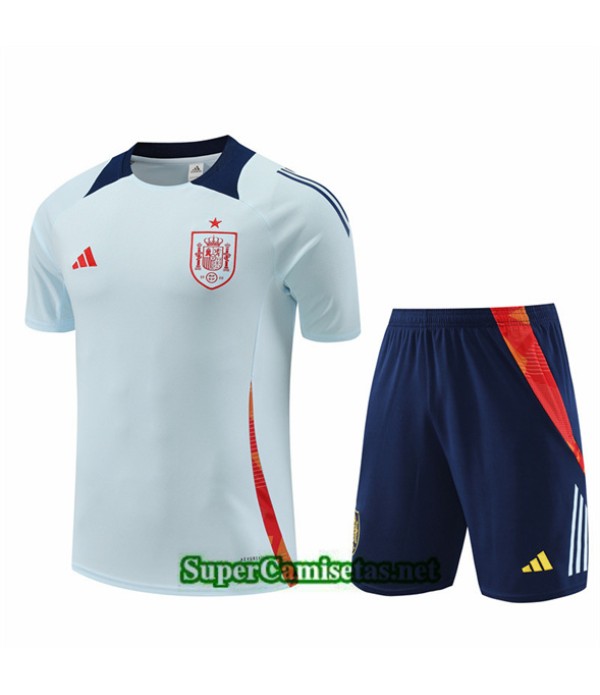 Tailandia Camiseta Kit De Entrenamiento Espana Niño Azul Claro 2024 2025