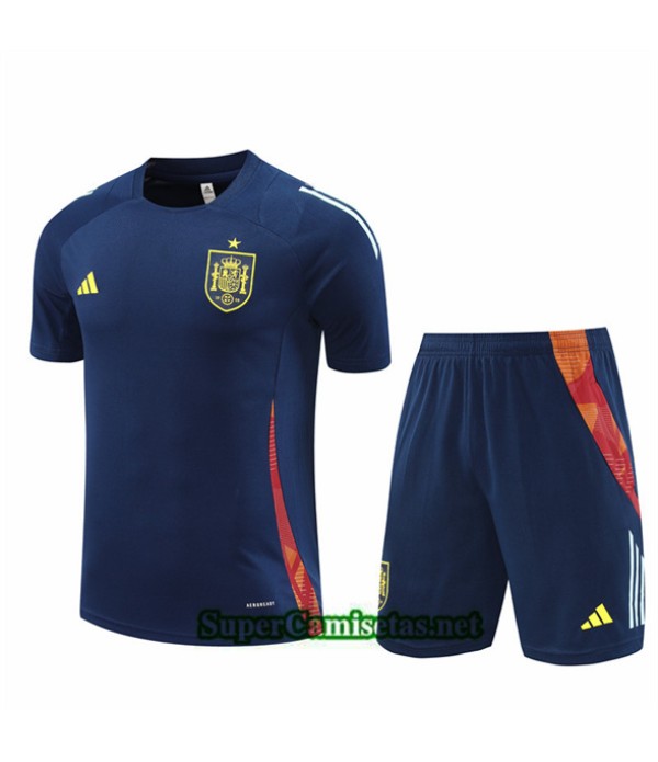 Tailandia Camiseta Kit De Entrenamiento Espana Niño Azul Real 2024 2025