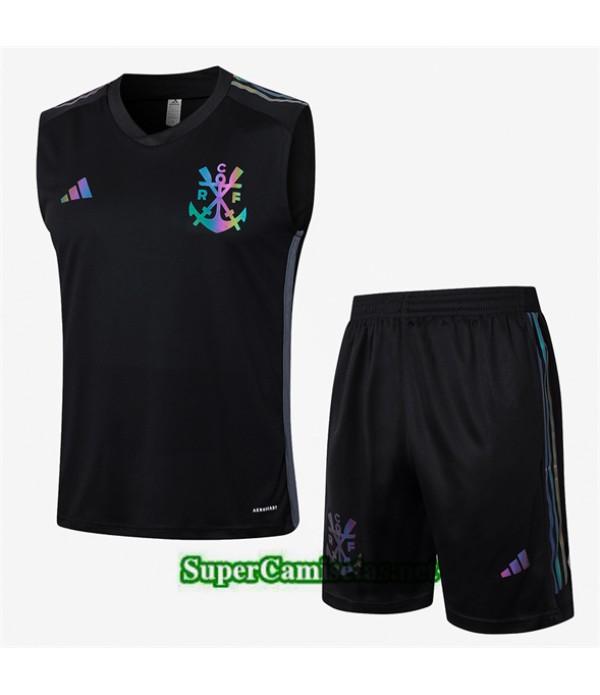 Tailandia Camiseta Kit De Entrenamiento Flamengo Sin Mangas Negro 2024 2025