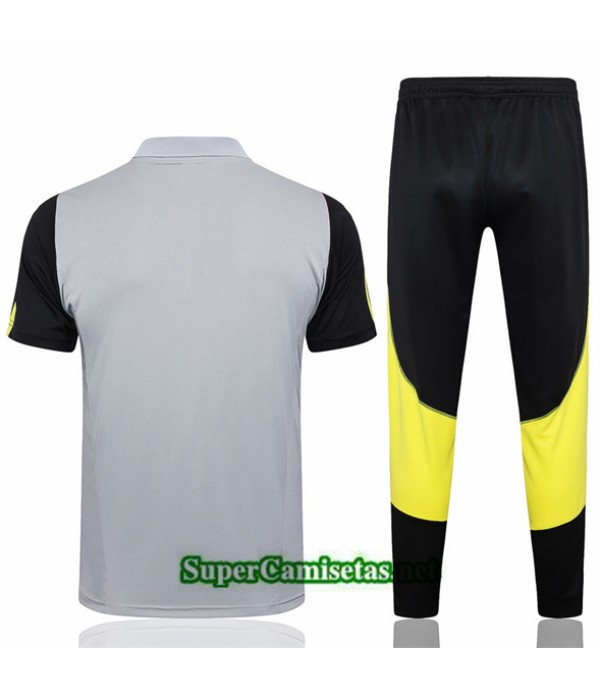 Tailandia Camiseta Kit De Entrenamiento Flamengo Polo Gris Claro 2024 2025