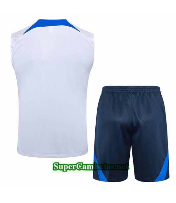 Tailandia Camiseta Kit De Entrenamiento Francia Sin Mangas Blanco 2024 2025