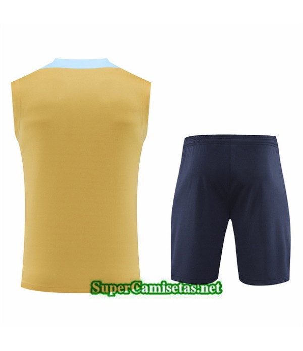 Tailandia Camiseta Kit De Entrenamiento Francia Sin Mangas Amarillo 2024 2025