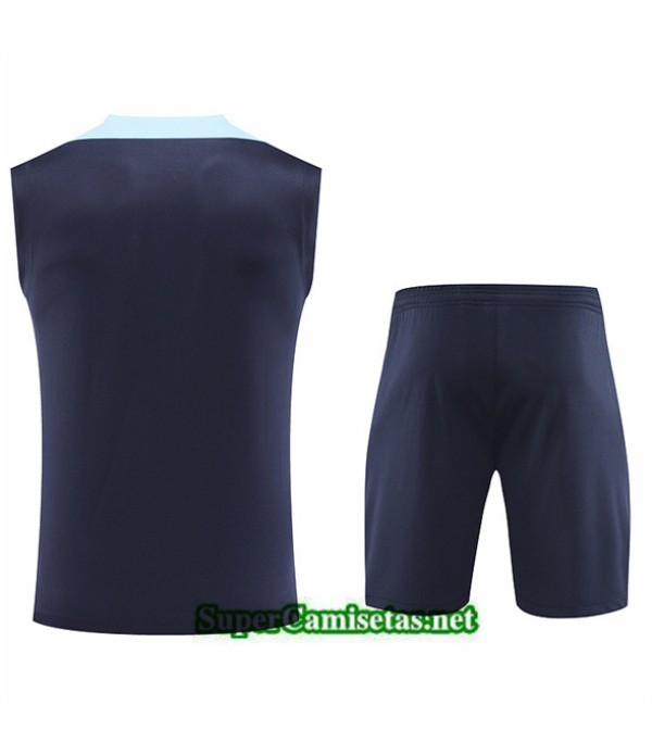 Tailandia Camiseta Kit De Entrenamiento Francia Sin Mangas Azul 2024 2025