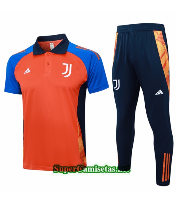 Tailandia Camiseta Kit De Entrenamiento Juventus Polo Color Naranja 2024 2025