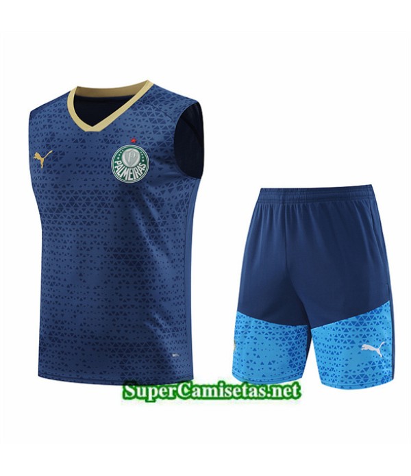 Tailandia Camiseta Kit De Entrenamiento Palmeiras Sin Mangas Azul 2024 2025