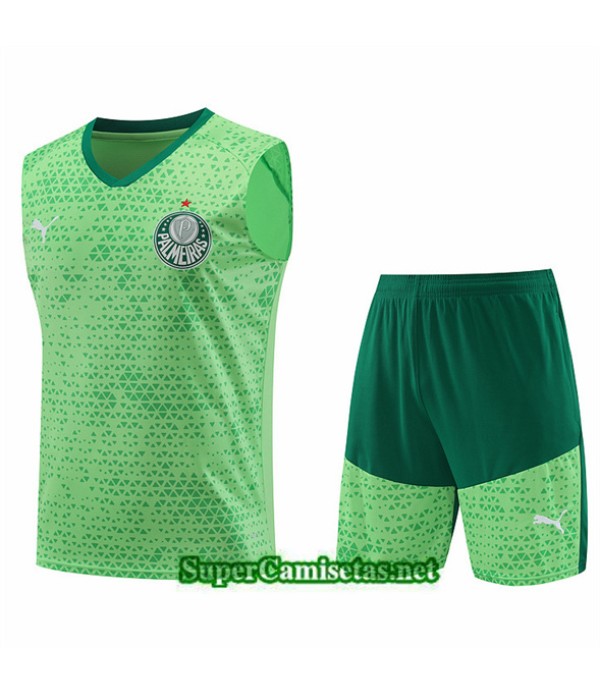 Tailandia Camiseta Kit De Entrenamiento Palmeiras Sin Mangas Verde Claro 2024 2025