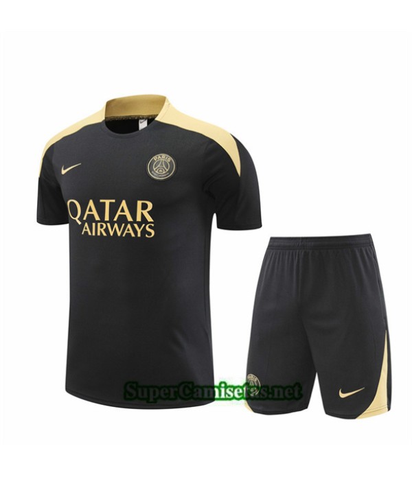 Tailandia Camiseta Kit De Entrenamiento Paris Psg Niño Negro 2024 2025