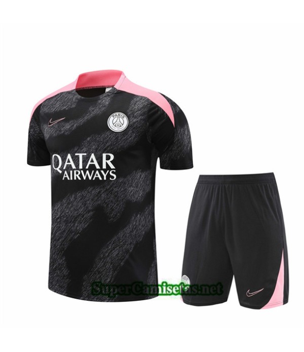 Tailandia Camiseta Kit De Entrenamiento Paris Psg Niño Negro 2024 2025