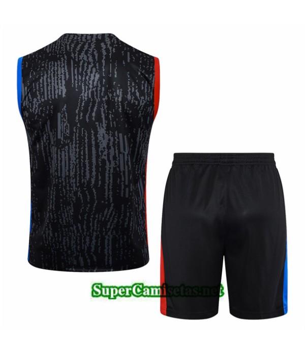 Tailandia Camiseta Kit De Entrenamiento Paris Psg Sin Mangas Negro 2024 2025