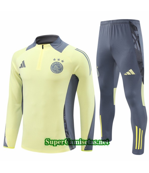 Tailandia Chándal Ajax Niño Amarillo Claro 2024 2025