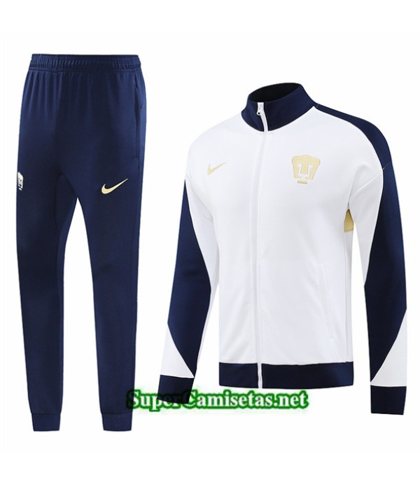 Tailandia Chaqueta Chándal Pumas Blanco 2024 2025