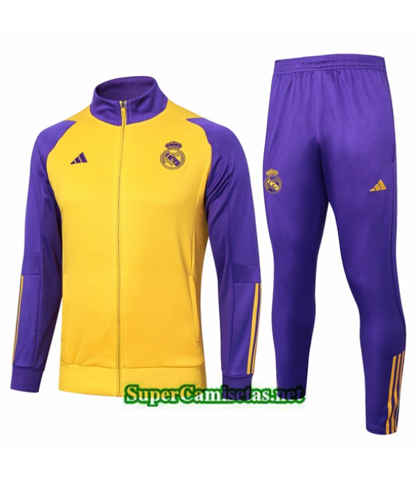 Tailandia Chaqueta Chándal Real Madrid Niño Amarillo 2024 2025