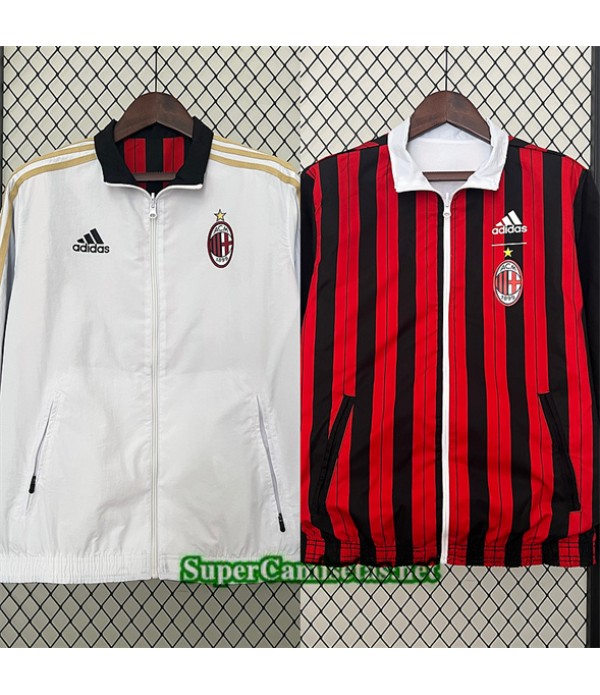 Tailandia Chaqueta Cortavientos Reversible Ac Milan Blanco 2024 2025