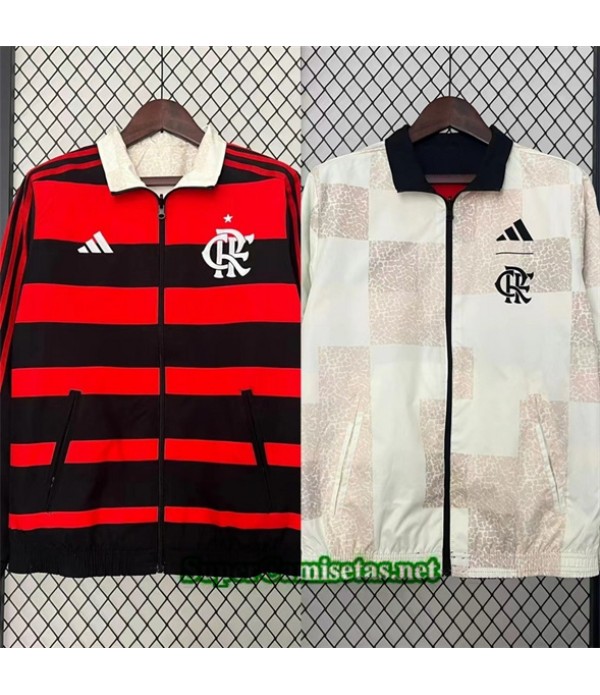Tailandia Chaqueta Cortavientos Reversible Flamengo Rojo 2024 2025