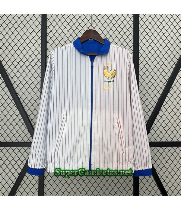 Tailandia Chaqueta Cortavientos Reversible Francia Blanco 2024 2025