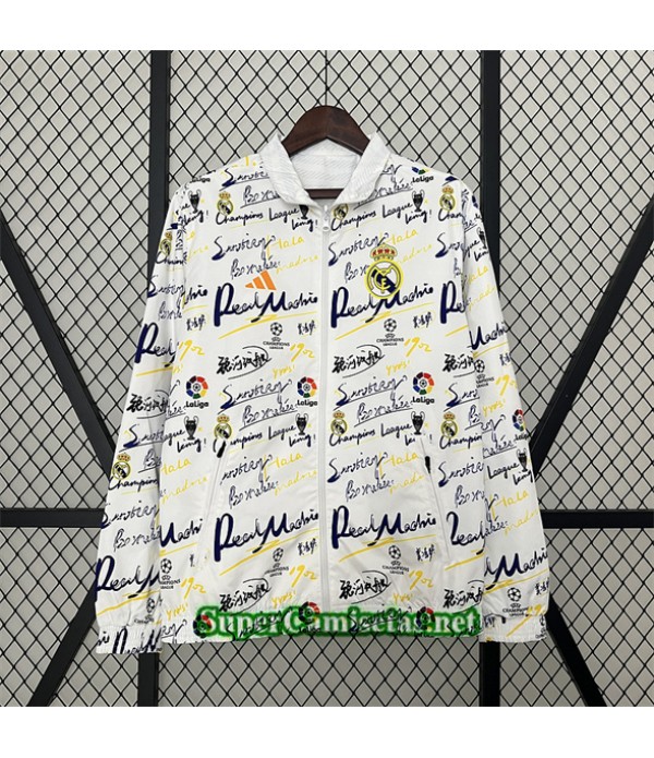 Tailandia Chaqueta Cortavientos Reversible Real Madrid Blanco 2024 2025