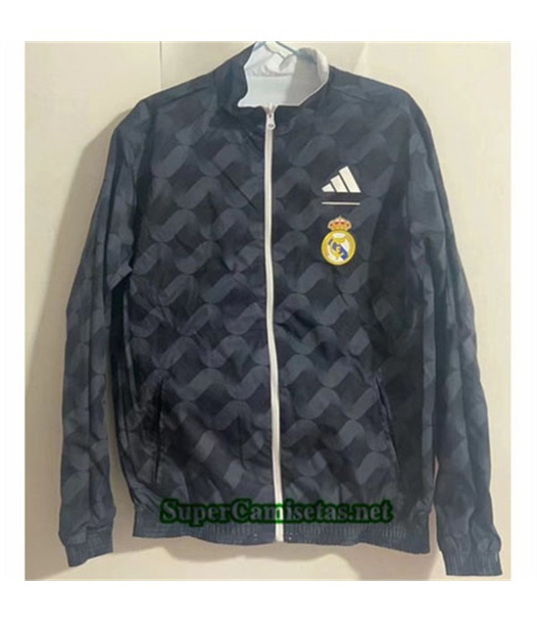 Tailandia Chaqueta Cortavientos Reversible Real Madrid Negro 2024 2025