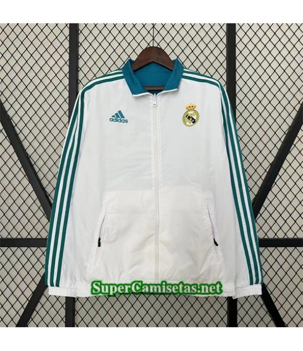 Tailandia Chaqueta Cortavientos Reversible Retro Real Madrid Blanco 2017 18