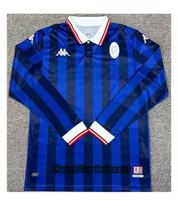 Tailandia Edición Especial Manga Larga Azul Equipacion Camiseta Bari 2024 2025